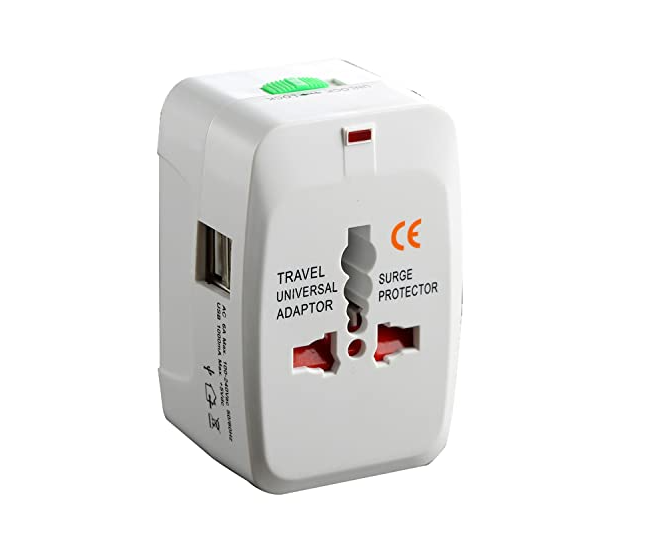 स्मार्ट ट्रैवलिंग के लिए बेस्ट – Universal Travel Adapter with Dual USB Ports